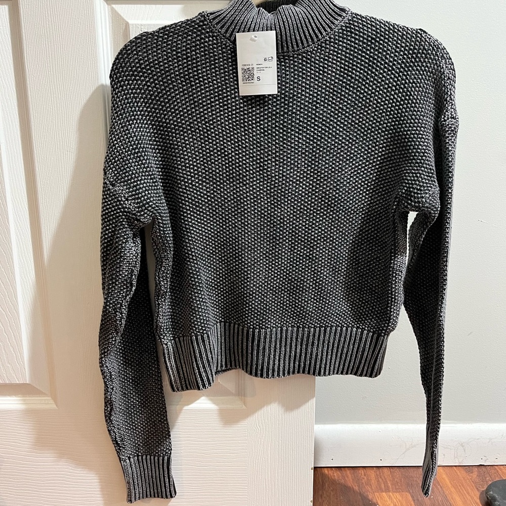 Mineral Wash Mock Neck Sweater